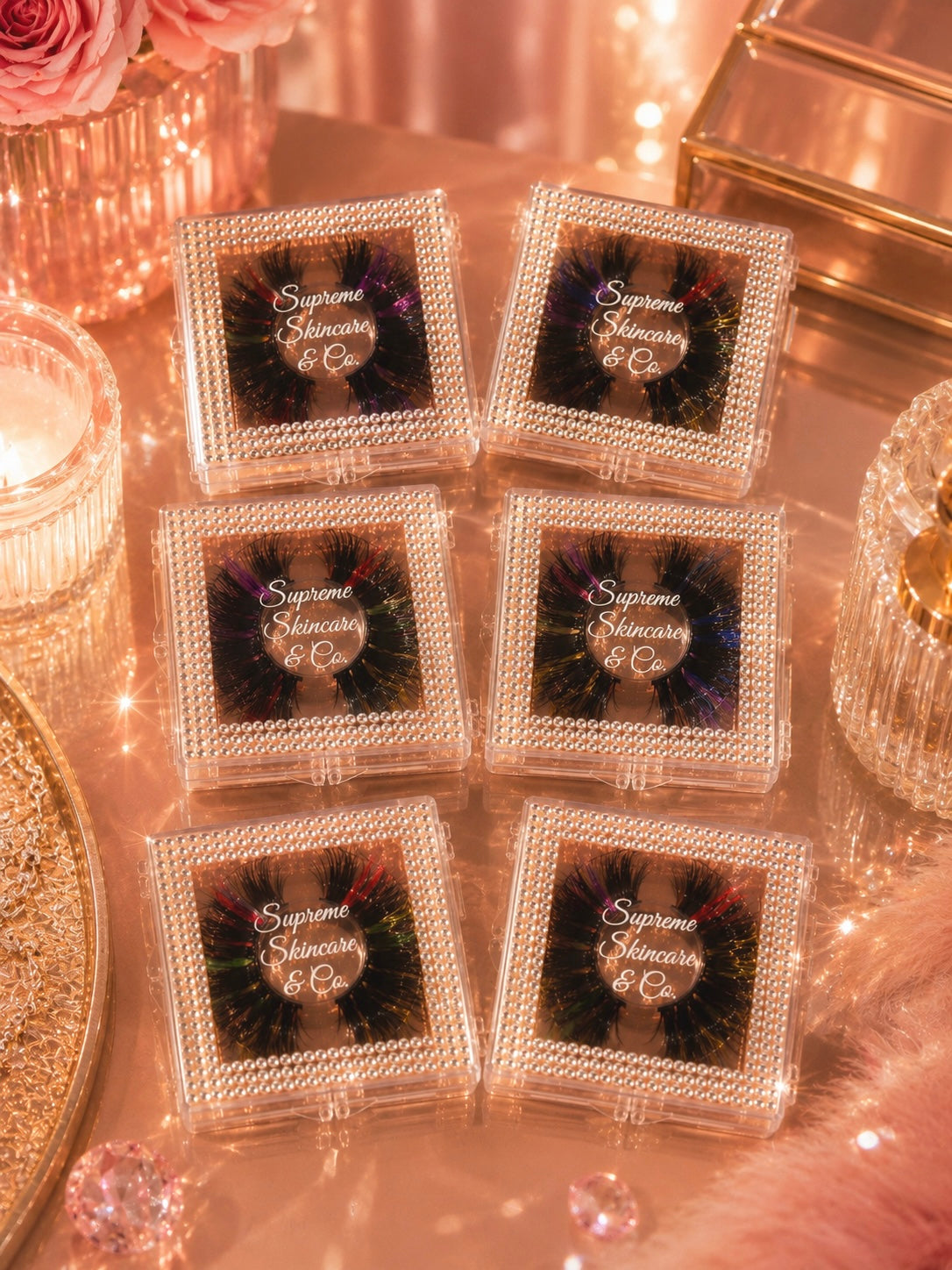 Rainbow Glitter Faux Mink Lashes
