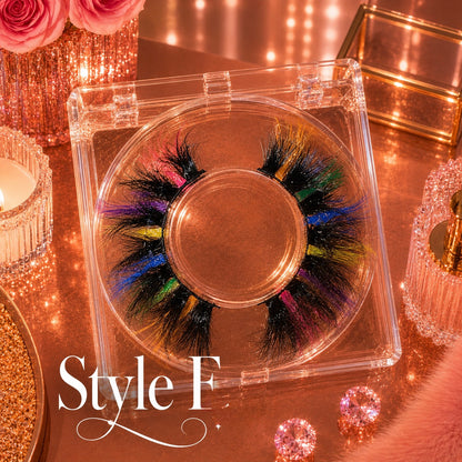 Rainbow Glitter Faux Mink Lashes
