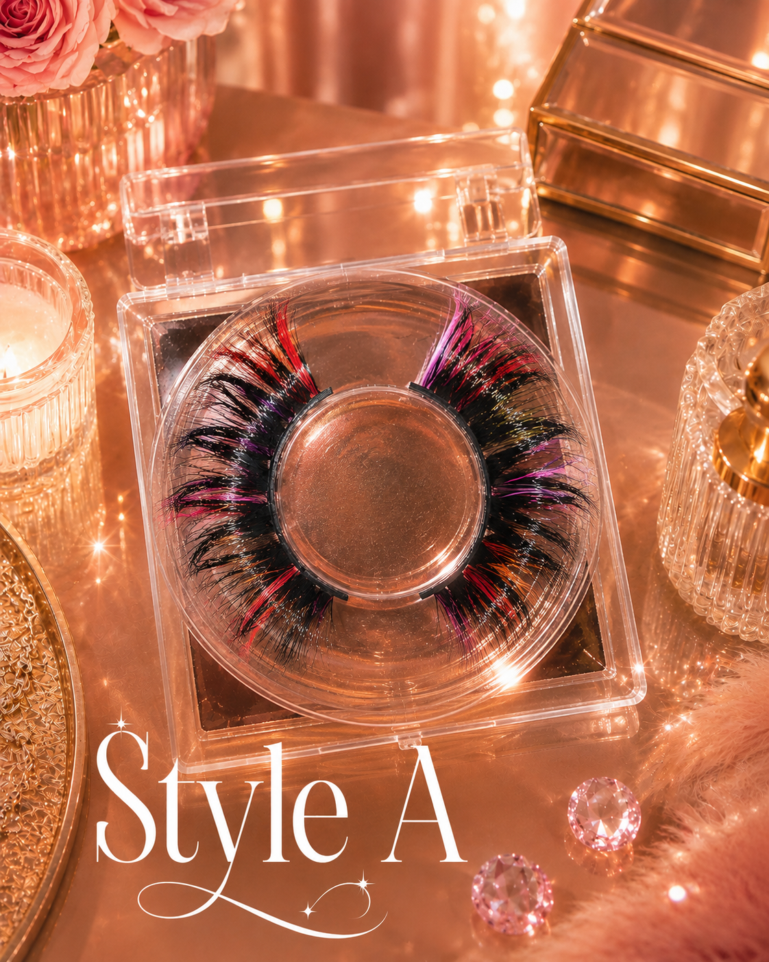 Rainbow Glitter Faux Mink Lashes
