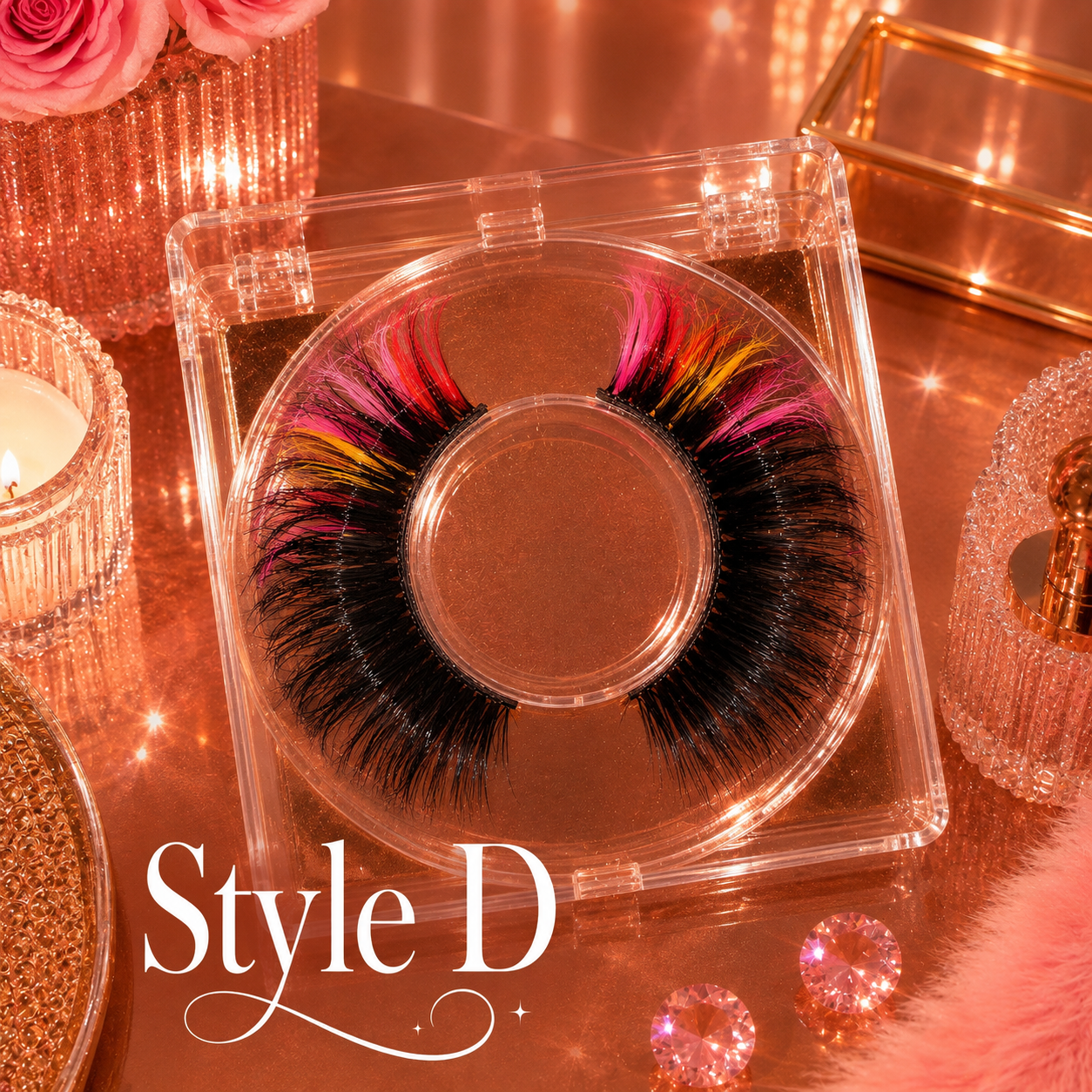 Rainbow Glitter Faux Mink Lashes